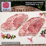 Beef TOPSIDE Australia MELTIQUE SAKA meltik (wagyu alike) daging rendang dendeng frozen PORTIONED 2.5cm 1" (price/pc 1kg)